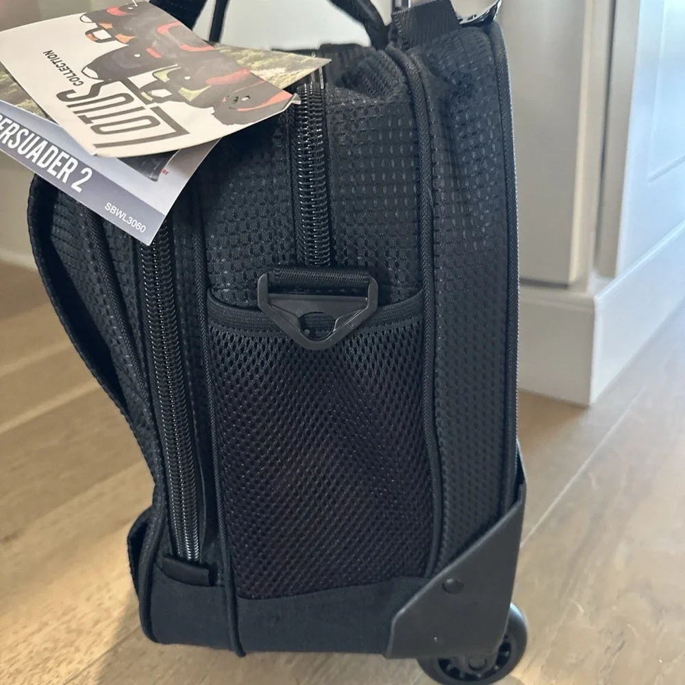 CALPAK Rolling Laptop Tote Carry On Wheeled Bag Black Red - Picture 5 of 13